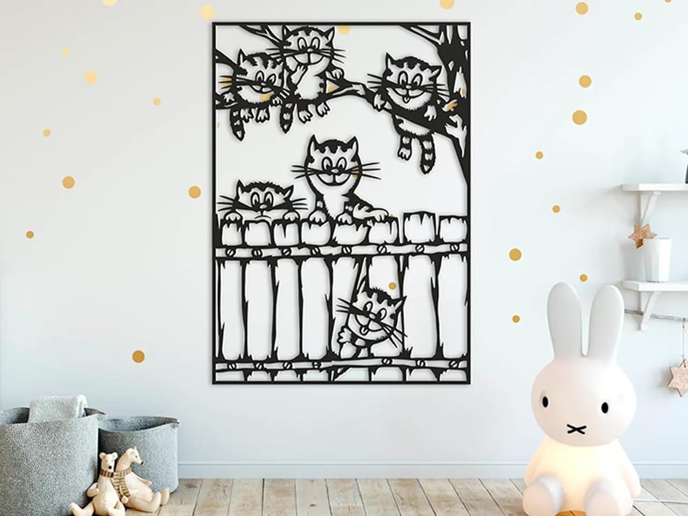  Odi3d Nosy kittens Duvar Süsü