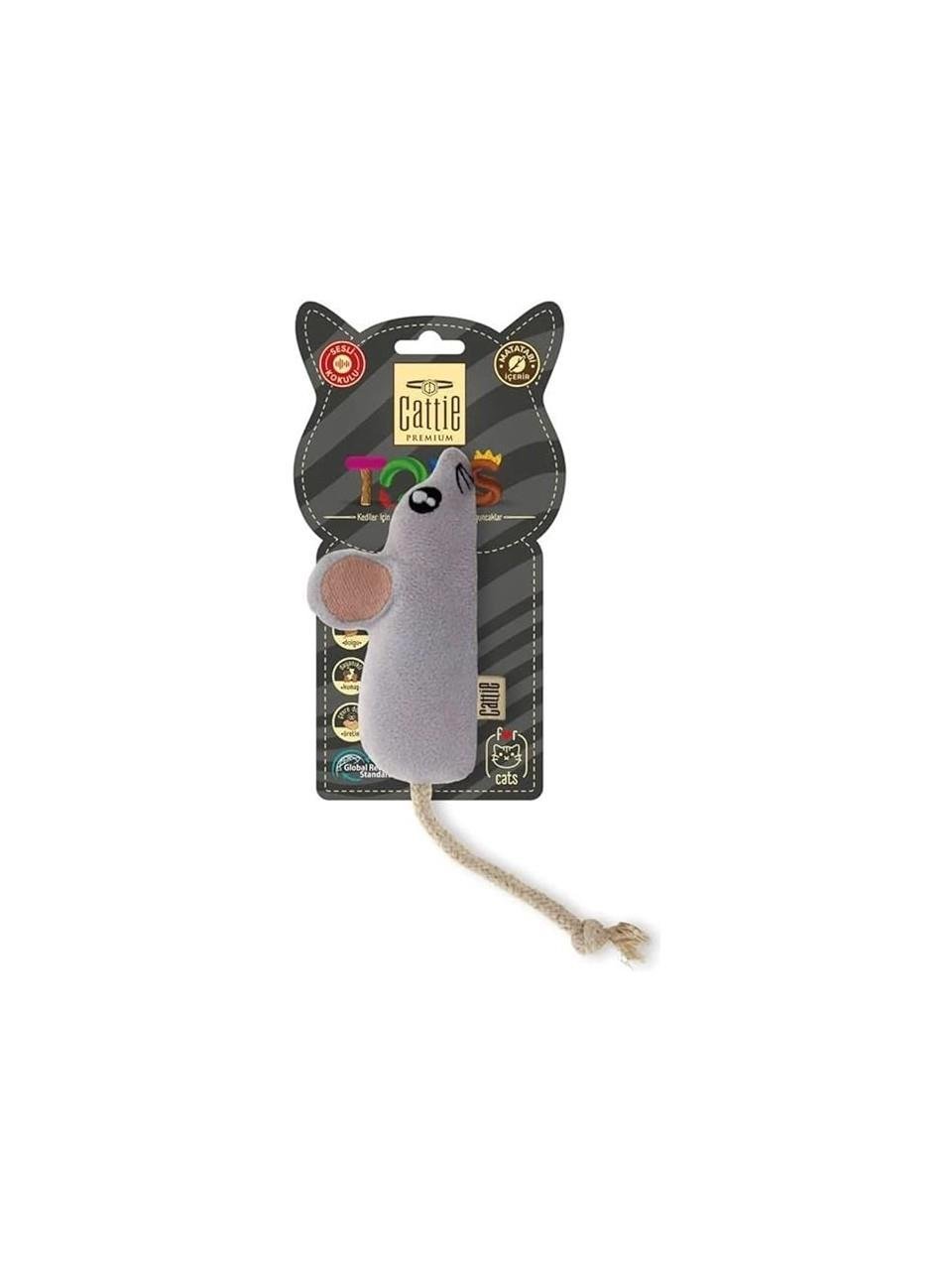 Cattie Matatabi İçerikli Kedi Oyuncağı Peluş Fare 11Cm