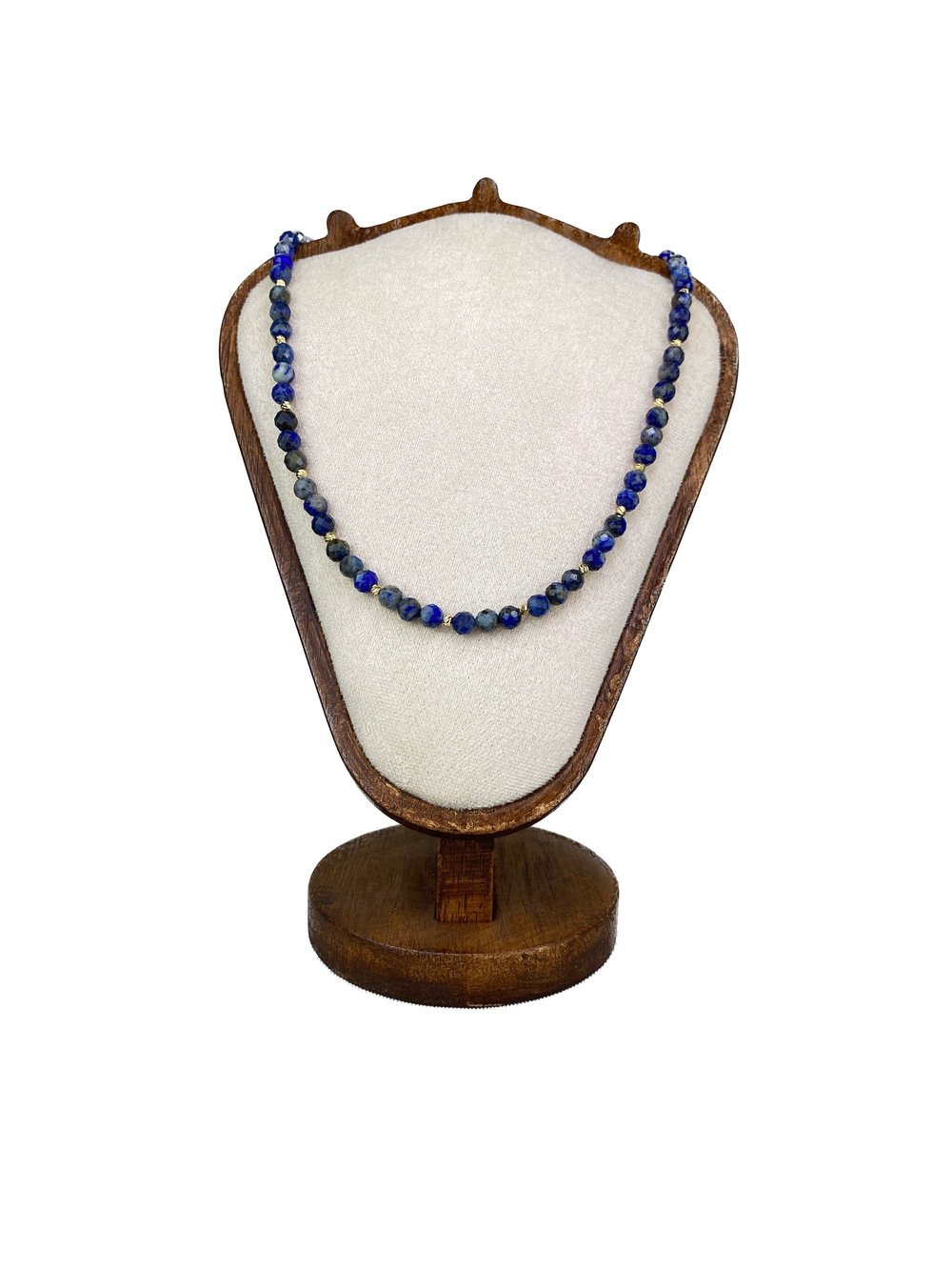 Doğal Lapis Lazuli Taşı Faset  Kolye 6 mm | Anti Alerjik Premium Kalite Kolye