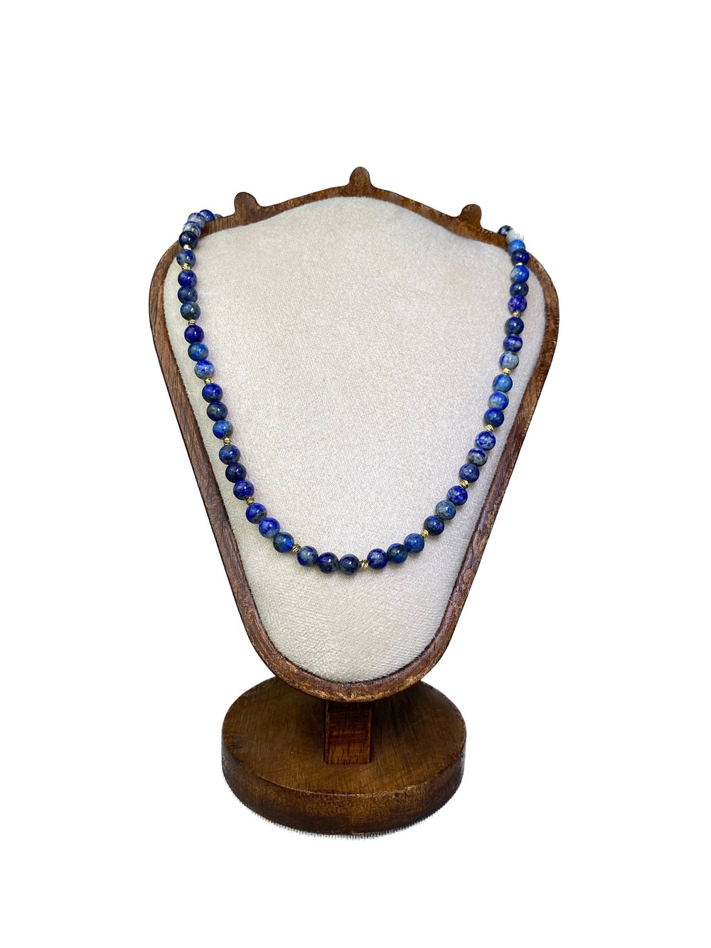 Doğal Lapis Lazuli Taşı Kolye 6 mm | Anti Alerjik Premium Kalite Kolye