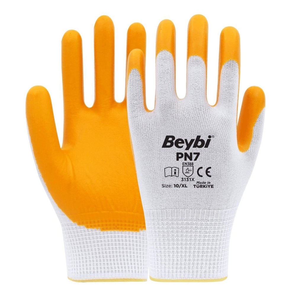 Beybi PN7 Polyester Örme Nitril Eldiven