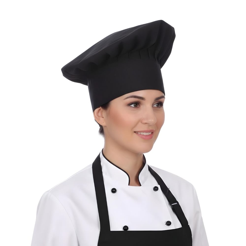 Formteks Aşçı Balon Kep  Cırt Ayarlı Siyah