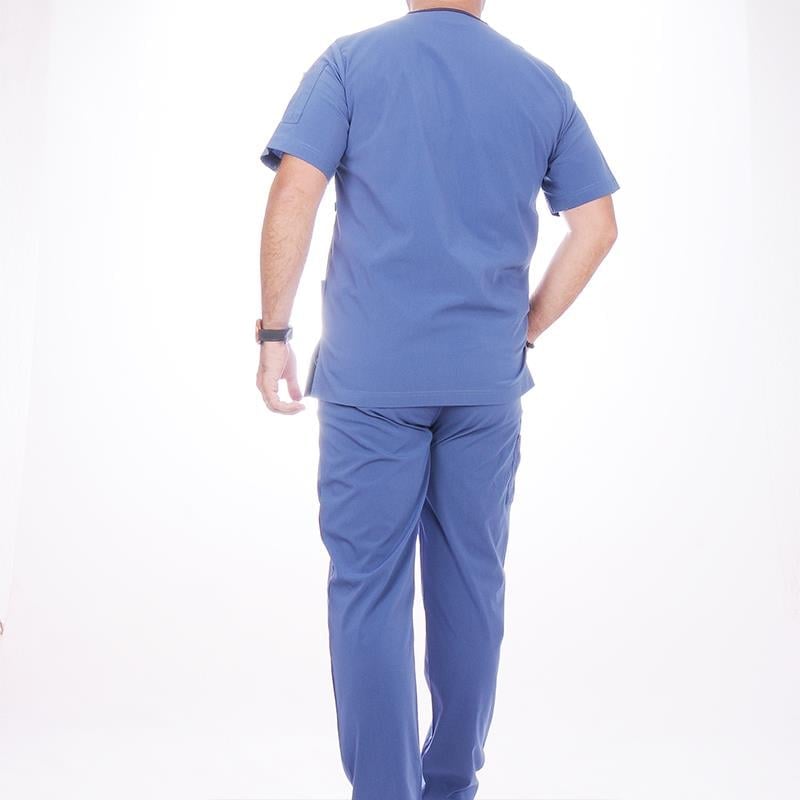 Formteks Bay Medikal Takım Likralı Terry Cotton İndigo-Lacivert Biyeli