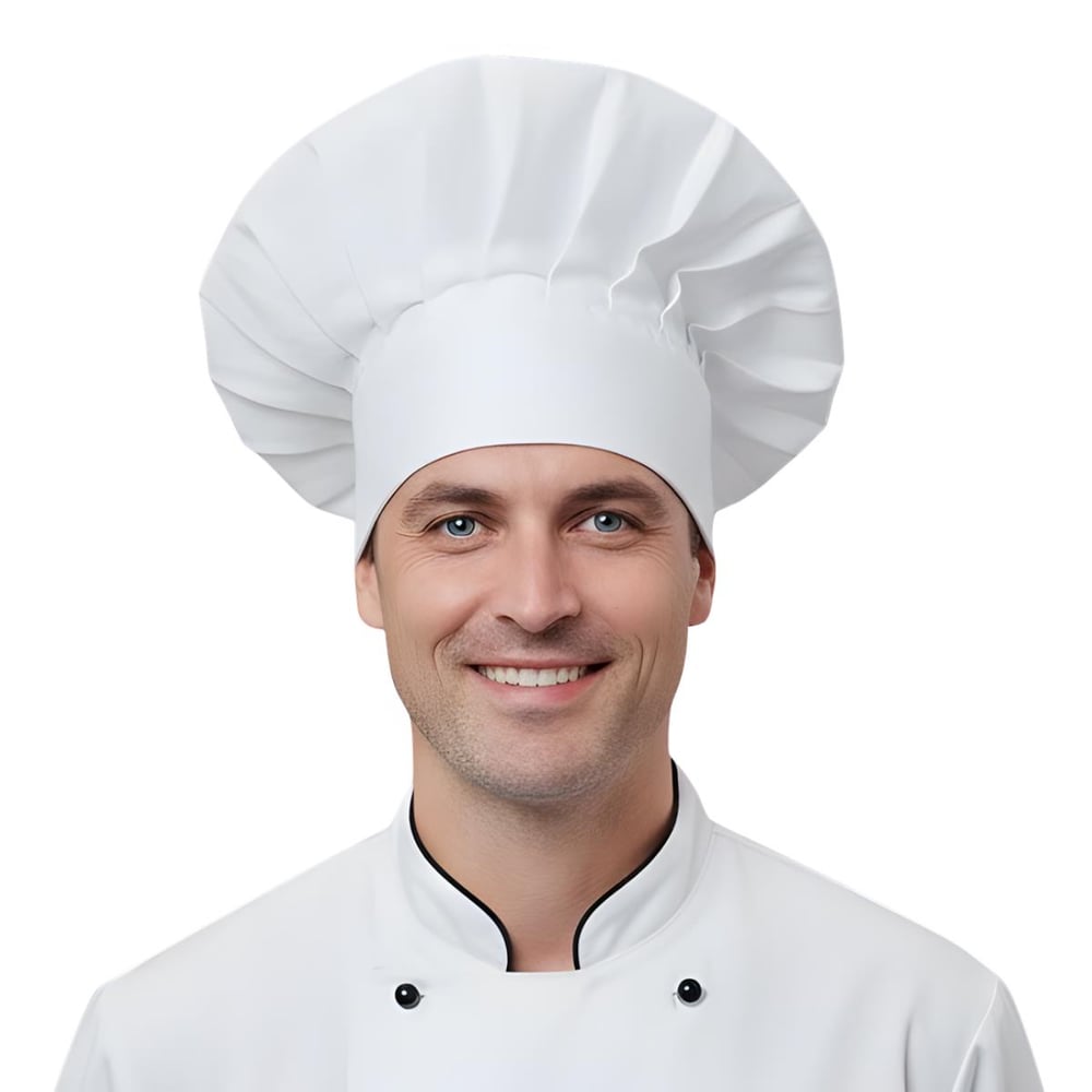 Formteks Cırt Ayarlı Profesyonel Aşçı Balon Kep  Beyaz