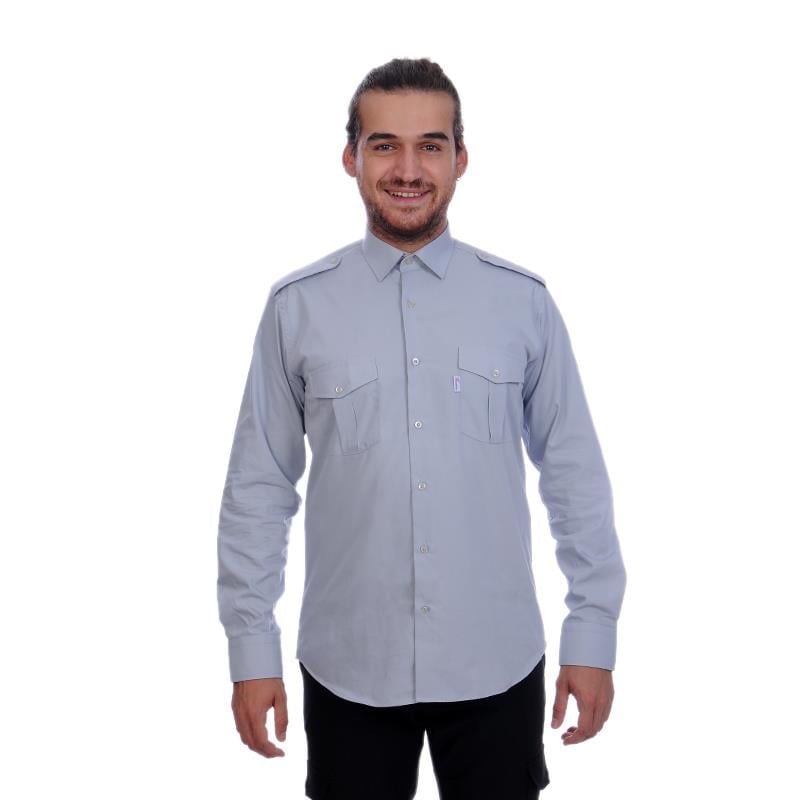 Formteks Güvenlik Gömlek Klasik Yaka Uzun Kol Gri