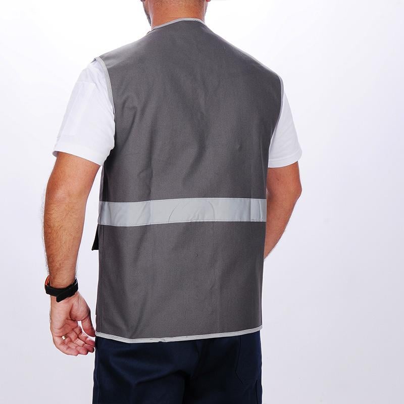 Formteks İşçi Çok Cepli Reflektörlü  Alet Yeleği Gri