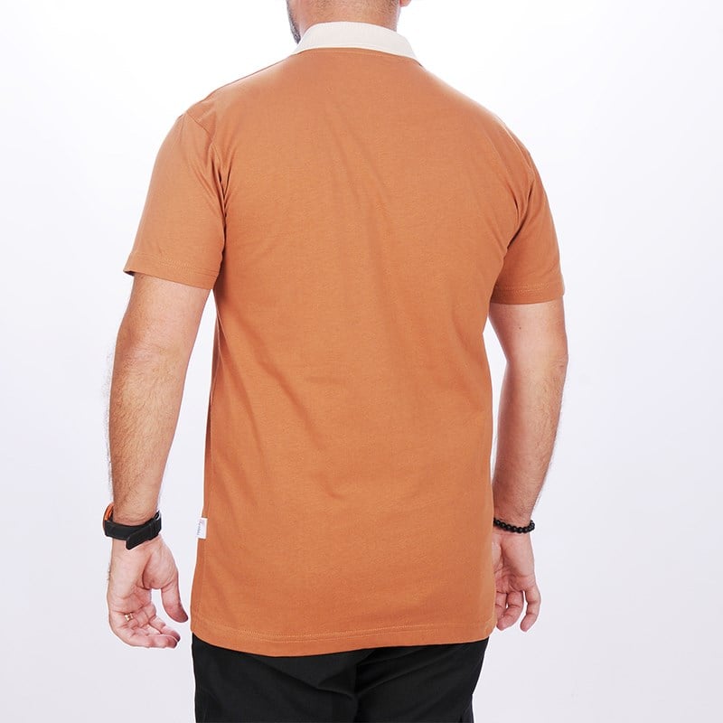 Formteks Polo Yaka Tshirt Kahve-Bej Yakalı