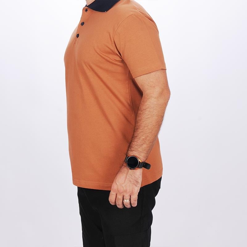 Formteks Polo Yaka Tshirt Kahve-Lacivert Yakalı