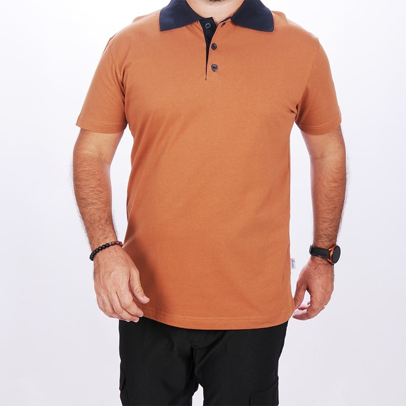 Formteks Polo Yaka Tshirt Kahve-Lacivert Yakalı