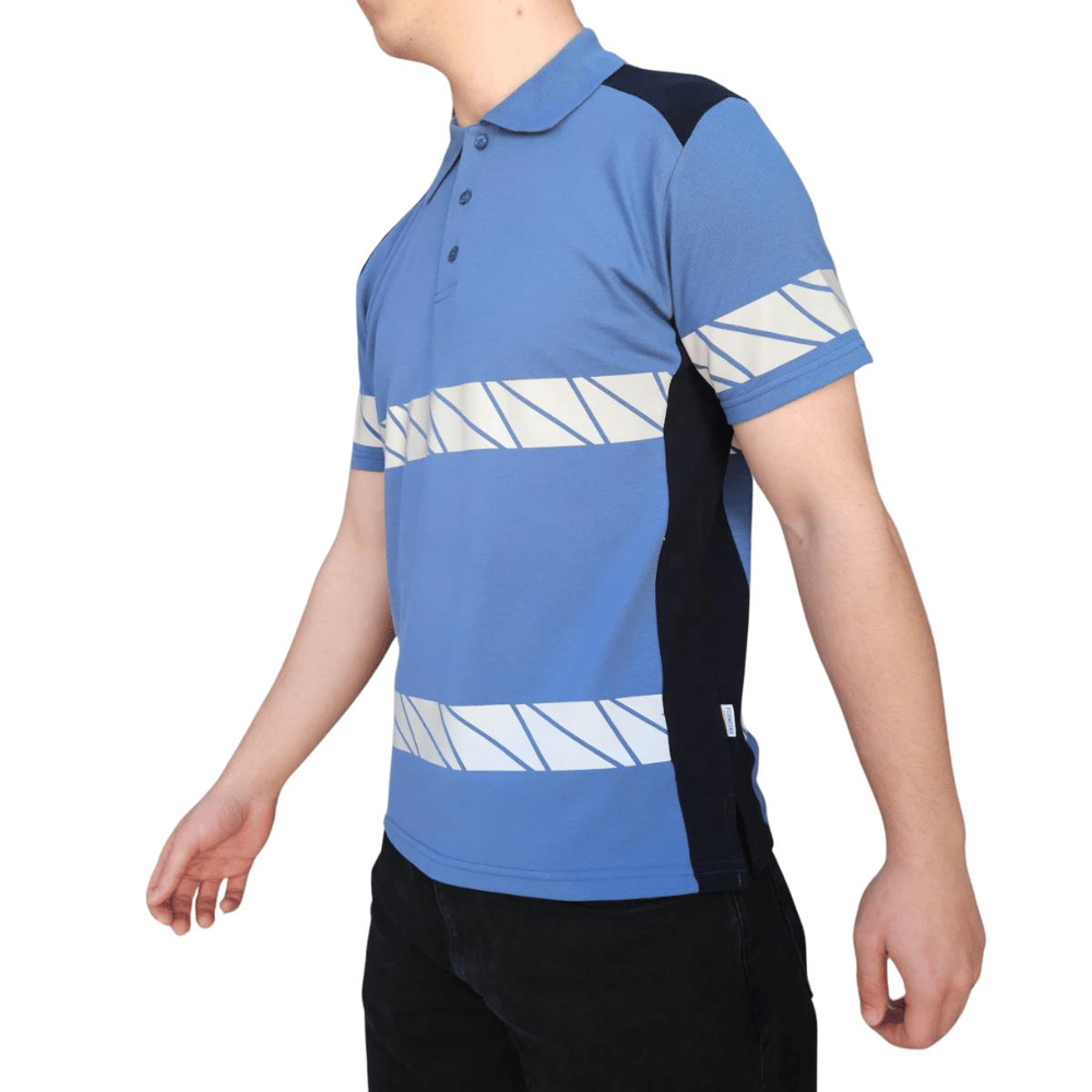 Formteks RefleX Pro – Reflektör Baskılı Polo Yaka İş Tişörtü İndigo Lacivert