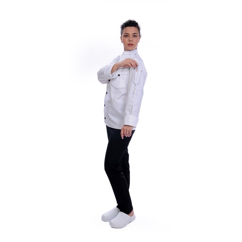 Formteks Unisex Aşçı Ceket Harman Gabardin Beyaz
