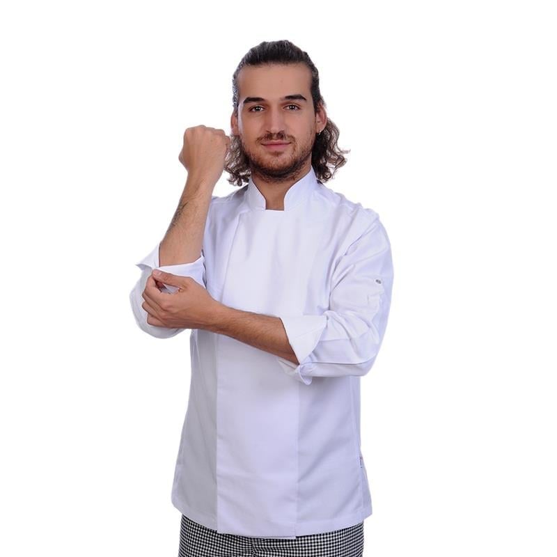 Formteks Unisex Aşçı Ceket Koltuk Altı Fileli Beyaz