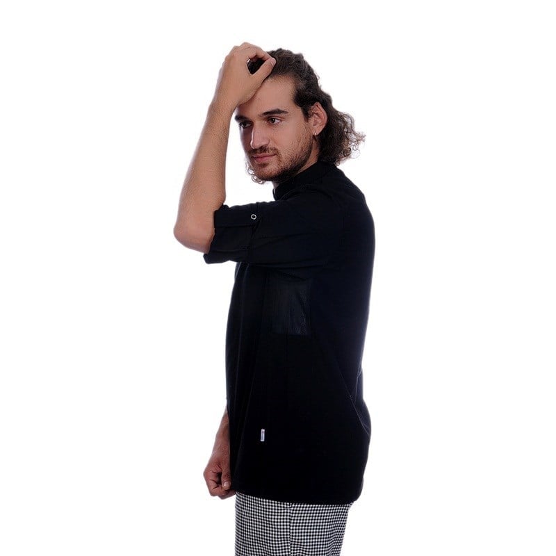Formteks Unisex Aşçı Ceket Koltuk Altı Fileli Siyah