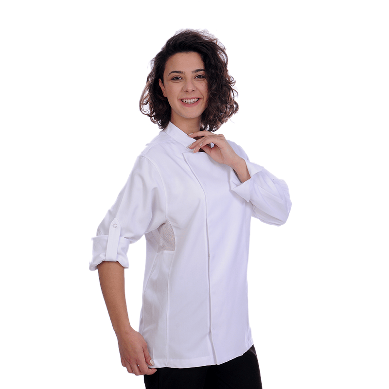 Formteks Unisex Aşçı Ceket Koltuk Altı Fileli Beyaz