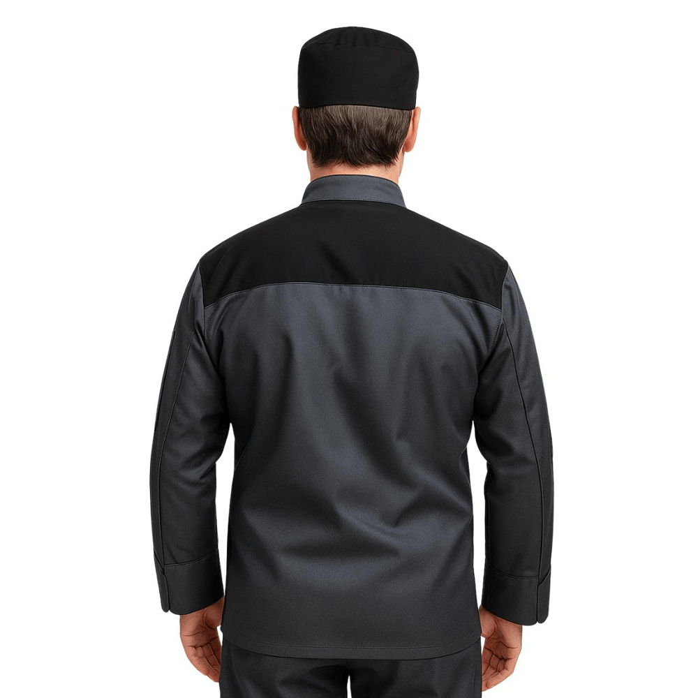 Yağ ve Kir İtici Unisex Aşçı Ceketi Garnili  Füme 