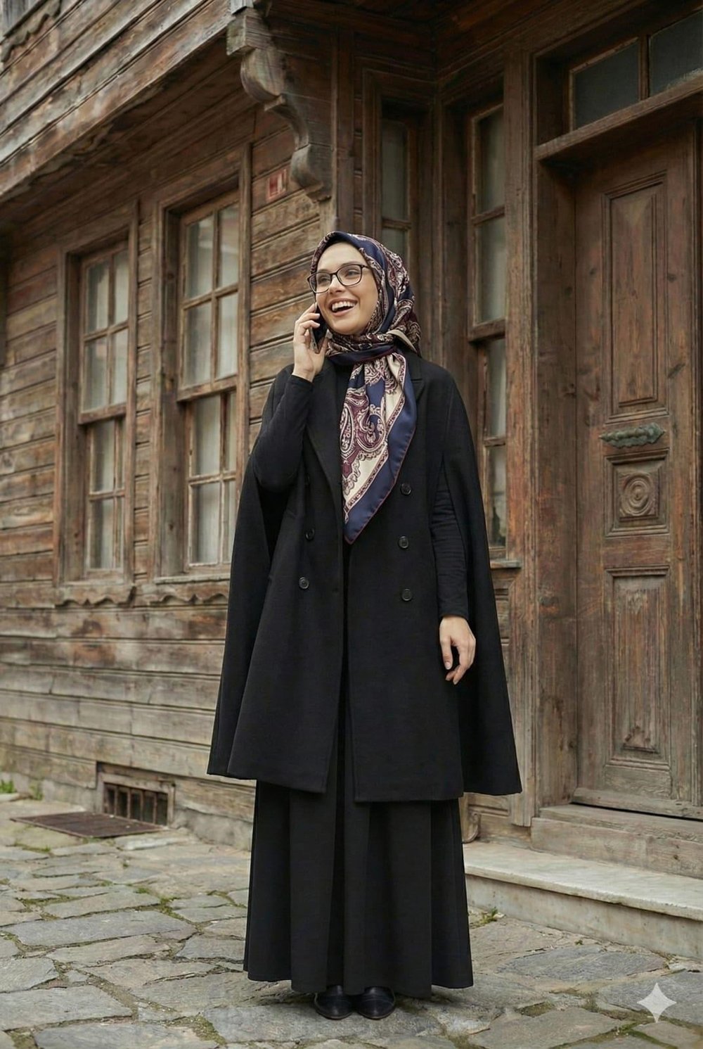 NEVBAHAR Kadın Kaşe Panço Klasik Yaka, Tek Düğmeli, Şık ve Tok Duruşlu Siyah