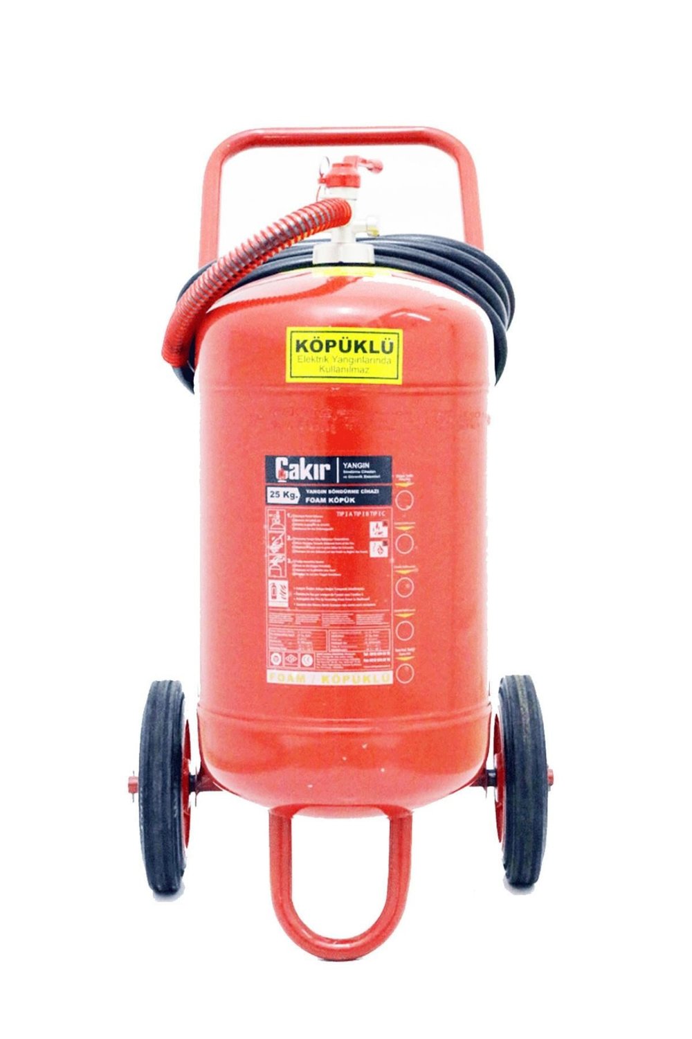 25 KG Köpüklü Arabalı Yangın Söndürme Tüpü - Çakır
