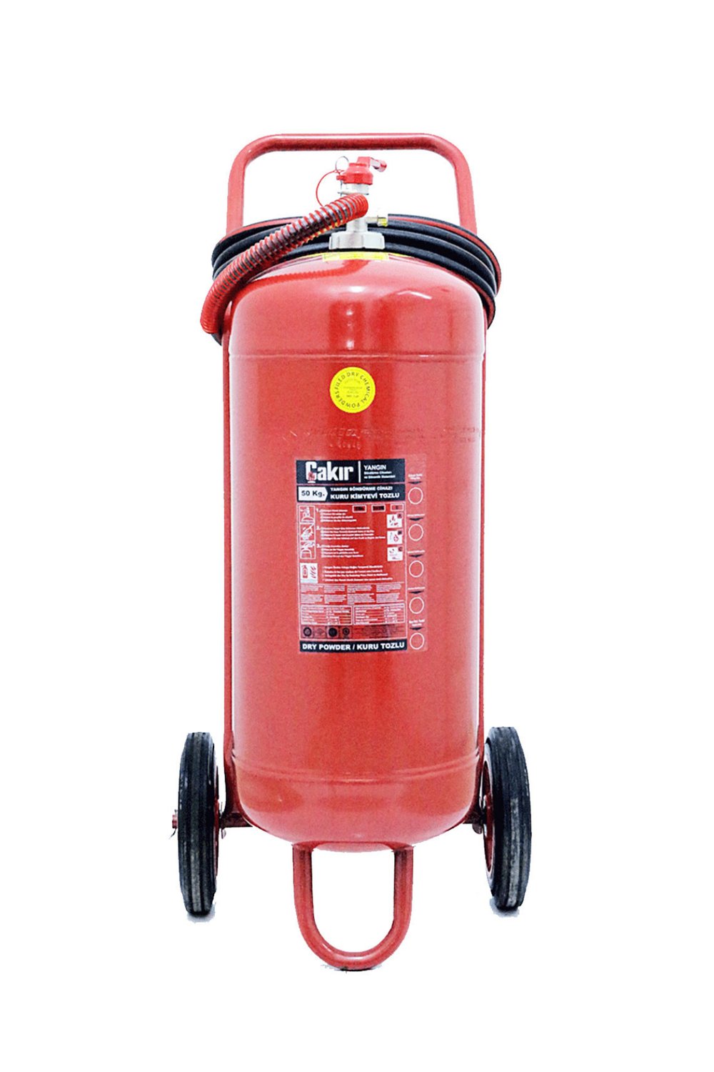 50 KG Kuru Kimyevi Tozlu Arabalı Yangın Söndürme Tüpü - Çakır
