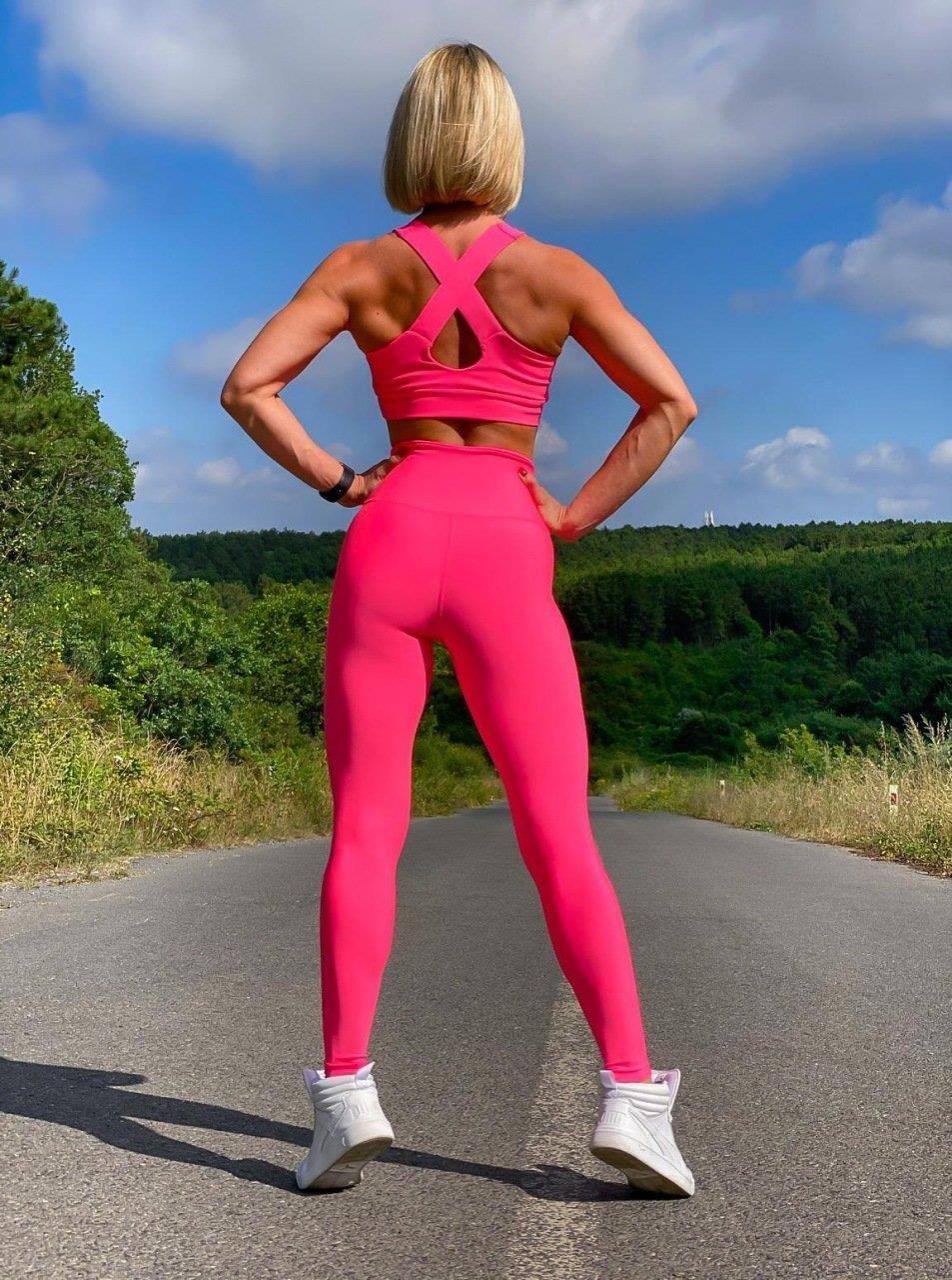 183 Neon Pembe Spor Bra