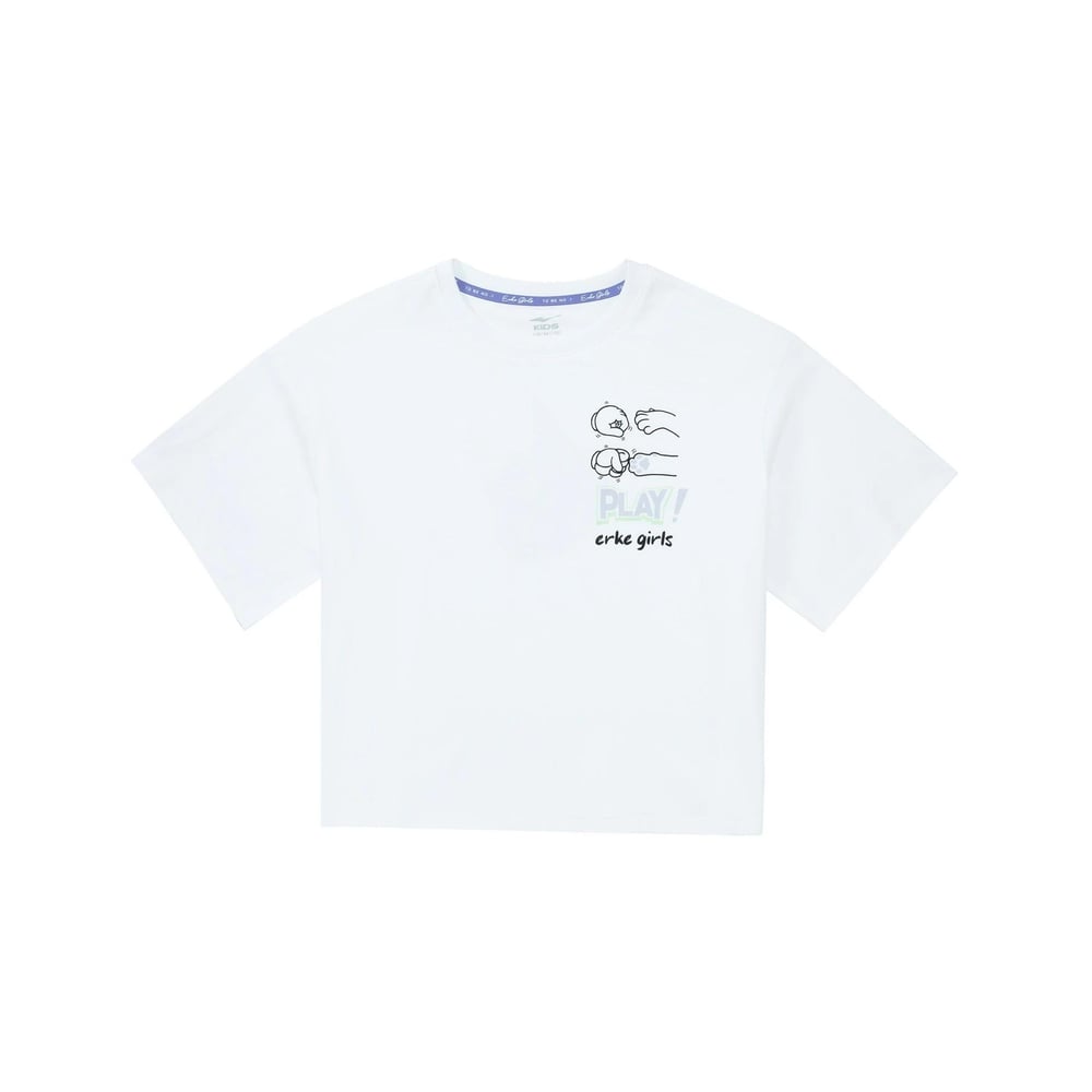 Erke Çocuk Genç Kız Bisiklet Yaka T-Shirt