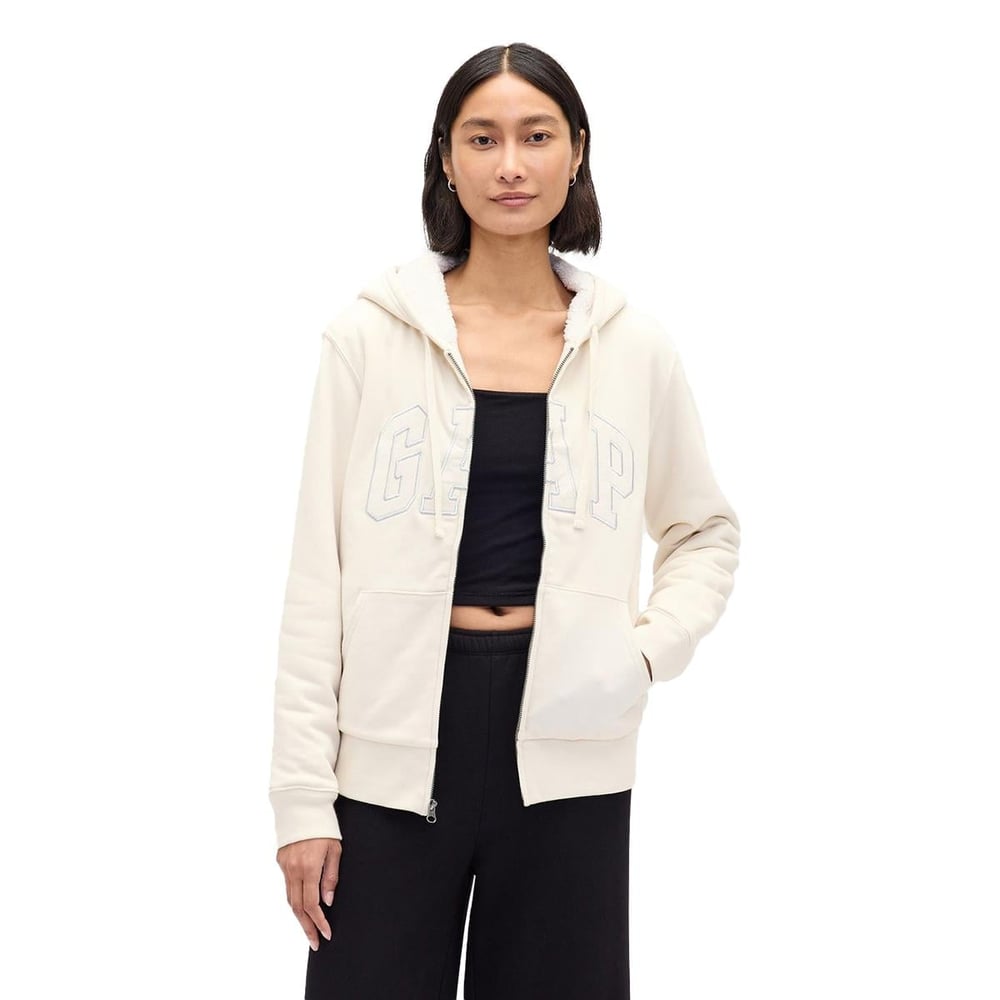 Gap Relaxed Gap Logo Sherpa Astarlı Fermuarlı Sweatshirt - 804073