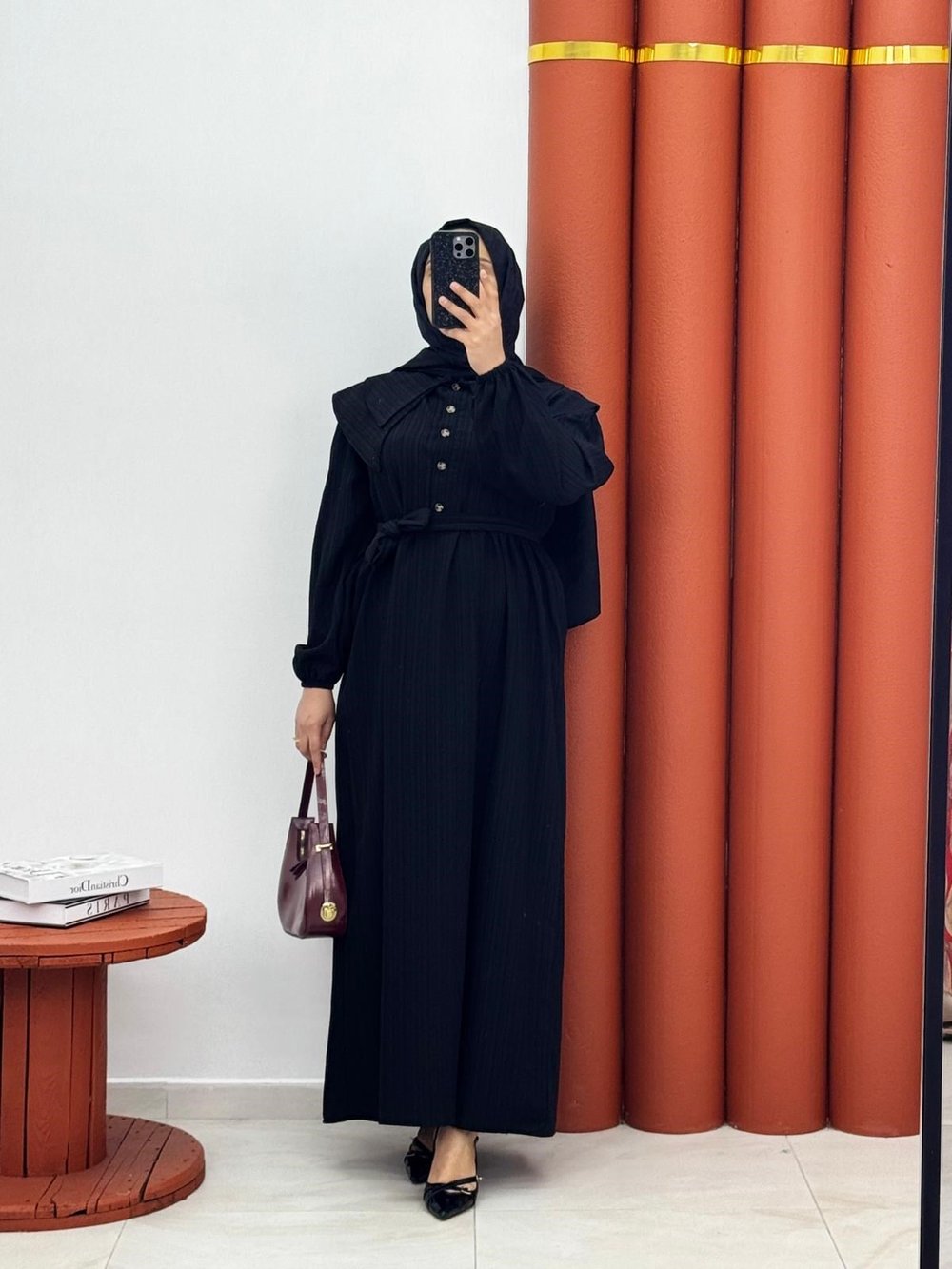 7890 Kırınkil kumaş bebe yaka siyah