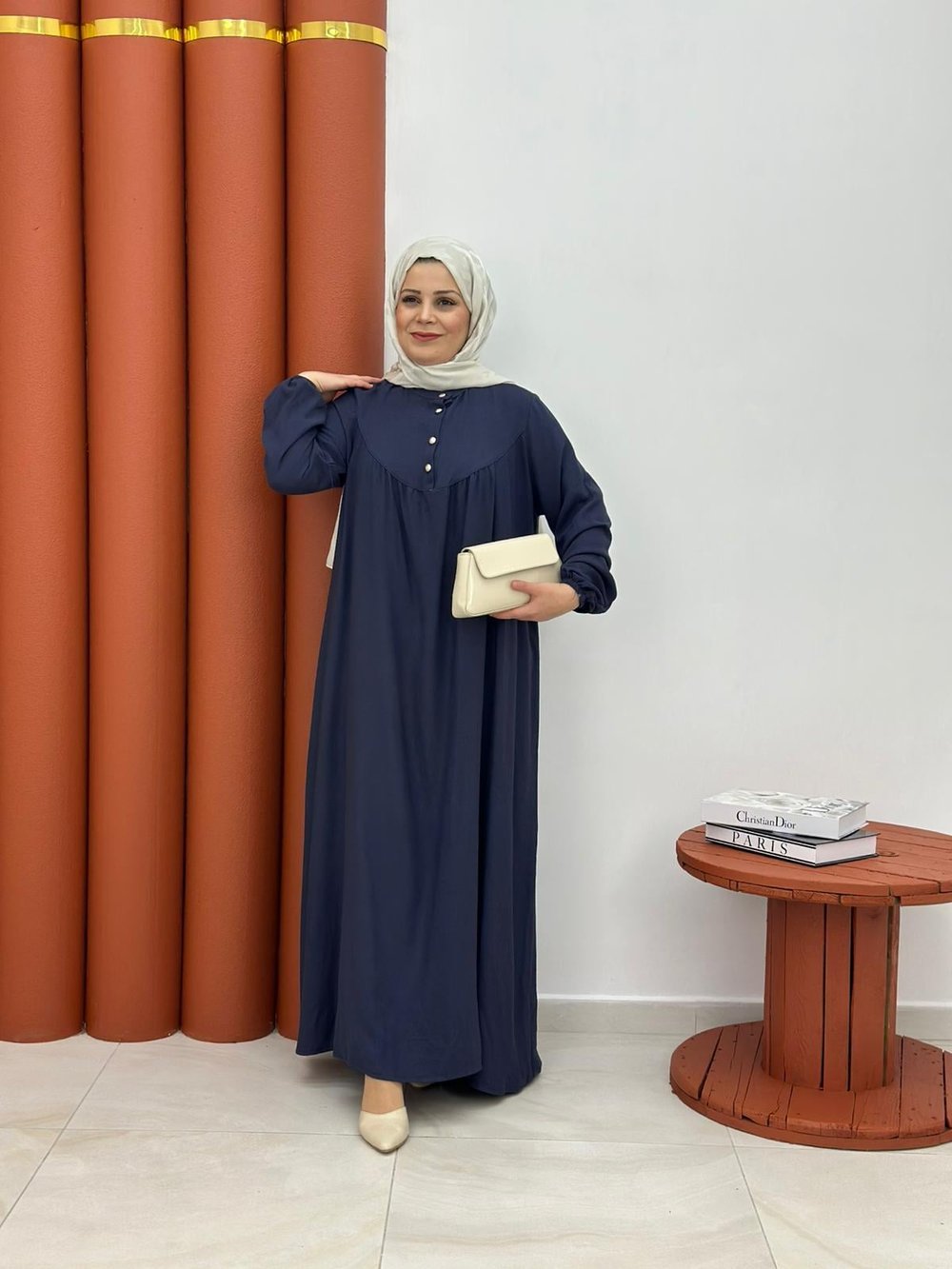 6262 belmando elbise önden robalı lacivert