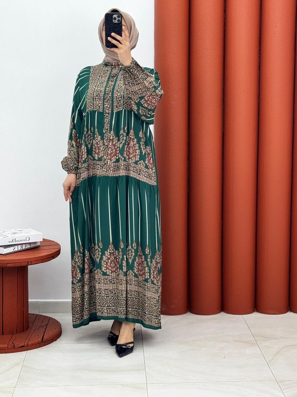 4979 Alaçatı elbise yeşil