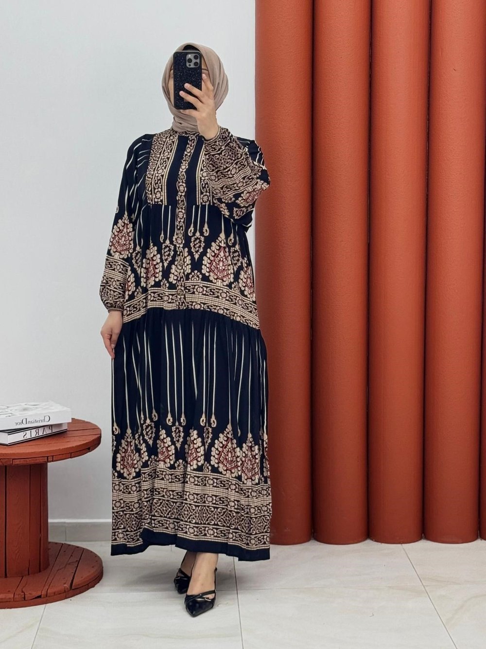 4979 Alaçatı elbise siyah
