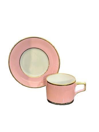 DEKORSUZ ÇAY FİNCANI PEMBE