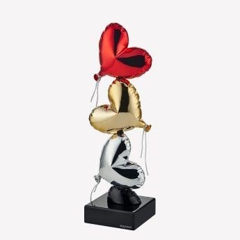 Kırmızı Altın Gümüş Dekoratif Obje 31 Cm Flying Love 