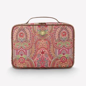 Kırmızı Kadife Makyaj Çantası 27X10x19 Cm Jabali 