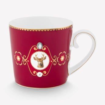 Kırmızı Porselen Kupa 150 Ml Love Birds