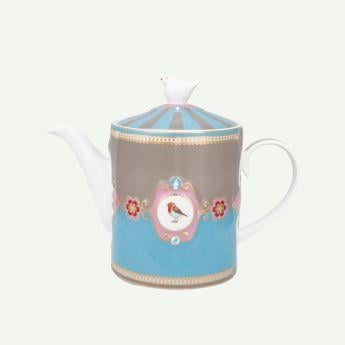 Mavi Haki Porselen Demlik 1300 Ml Love Birds