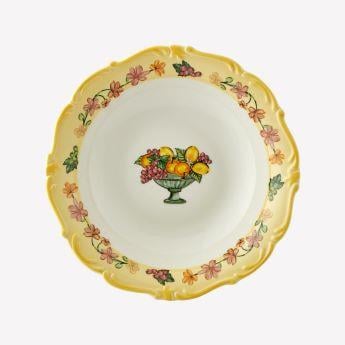 Sarı Porselen Çukur Tabak 21,5 Cm