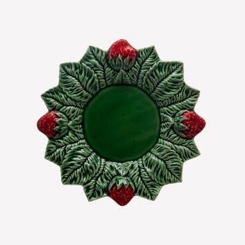 Yeşil Seramik Yemek Tabağı 26 Cm Strawberries