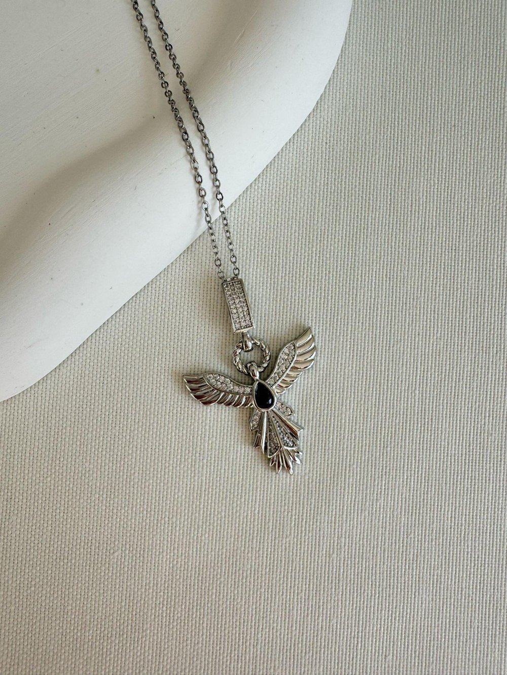 Çelik Anka Kuşu Kolye (silver)
