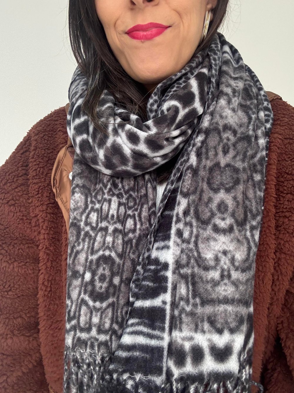 Gri Leopar Şal