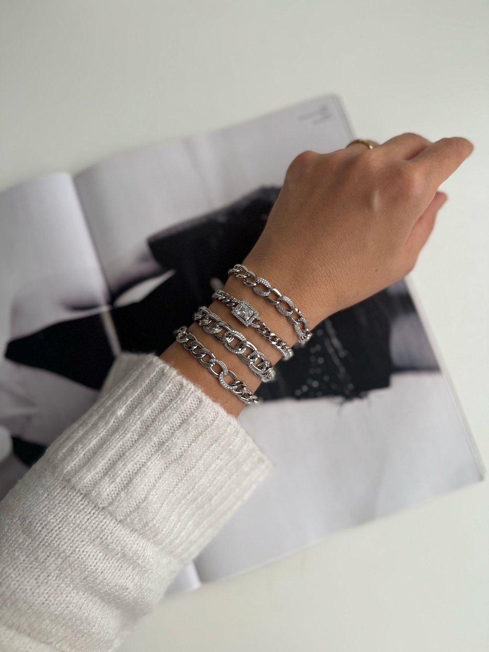 Özel Seri Silver Baget Taşlı Zirkon Bileklik