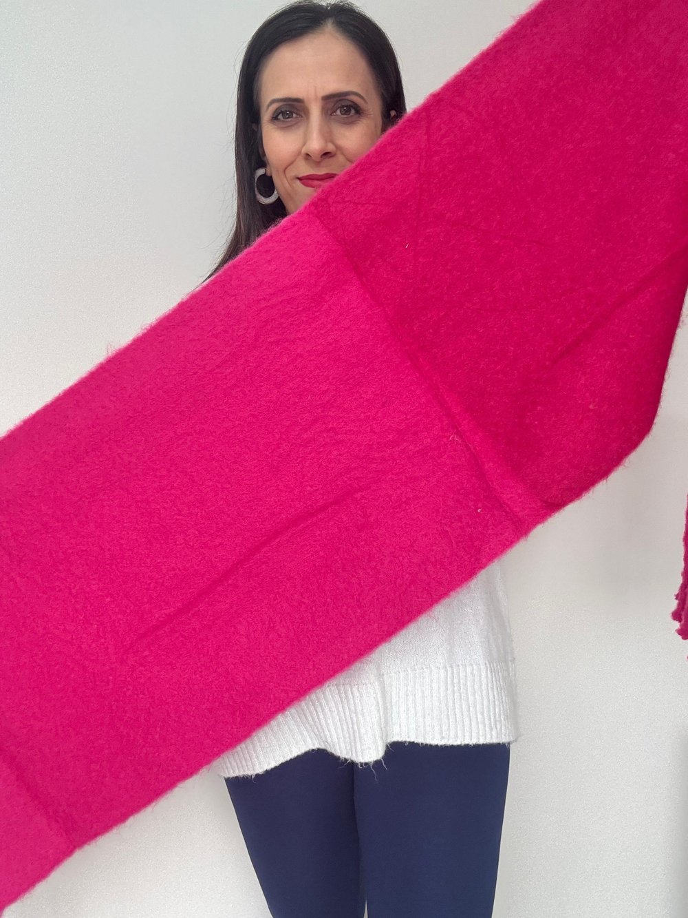 Pembe Puf Kaşkol