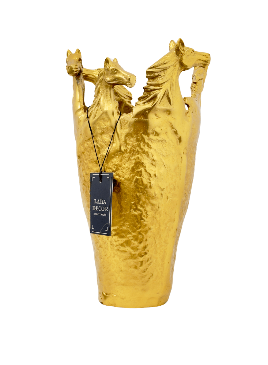 Döküm Gold Atlı Vazo