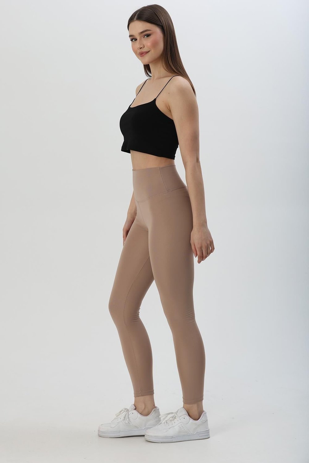 Bej Fit Slim Sporcu Tayt