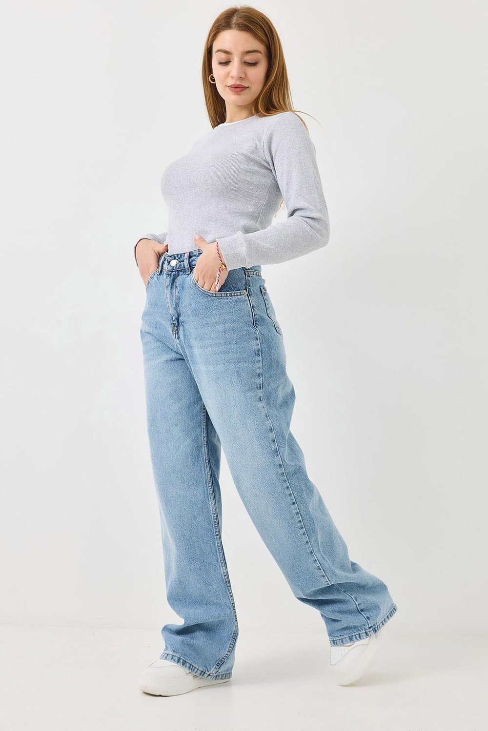 Mavi İspanyol Paça Bol Jeans