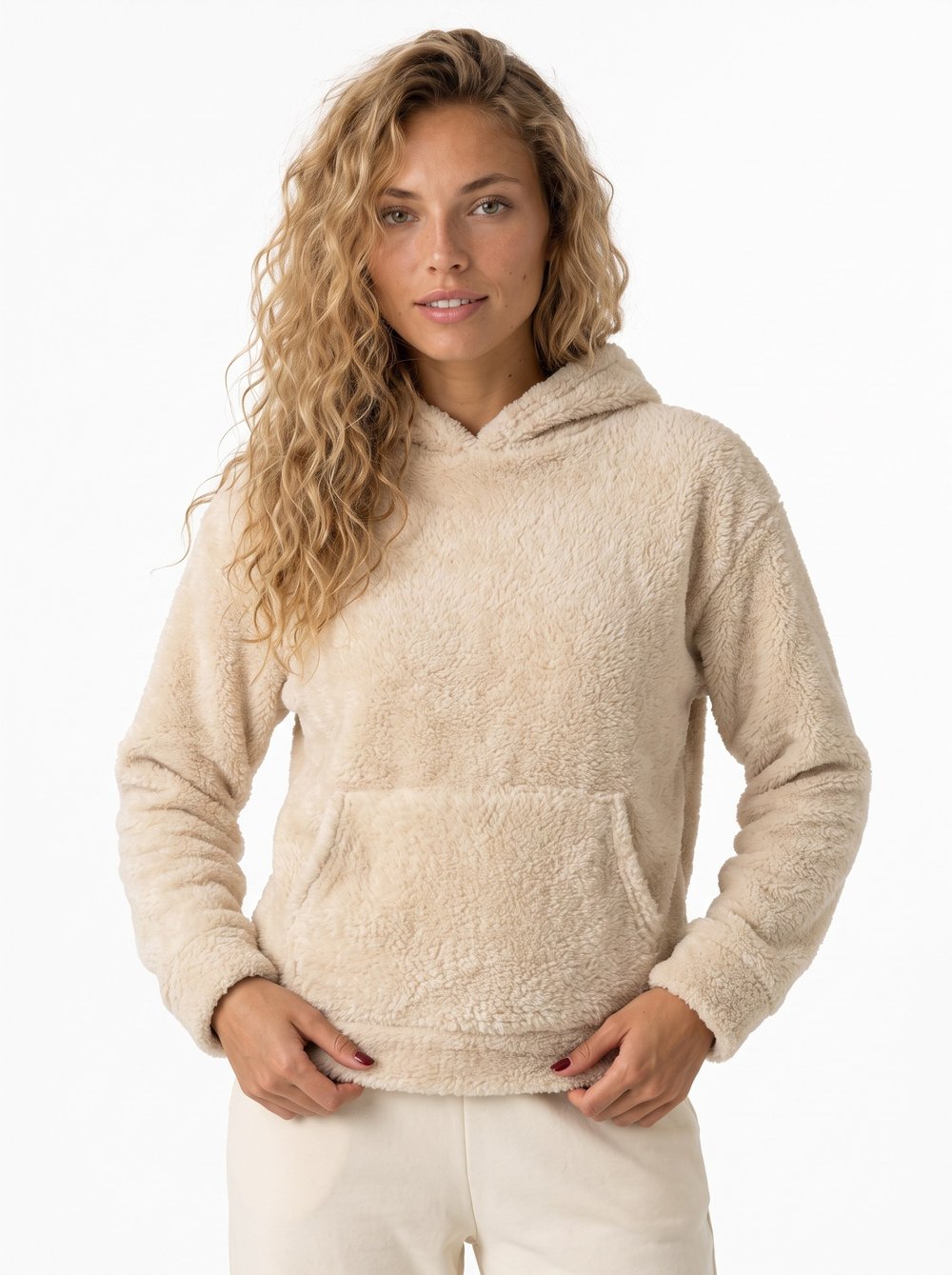 Bej Kapüşonlu Welsoft Sweatshirt