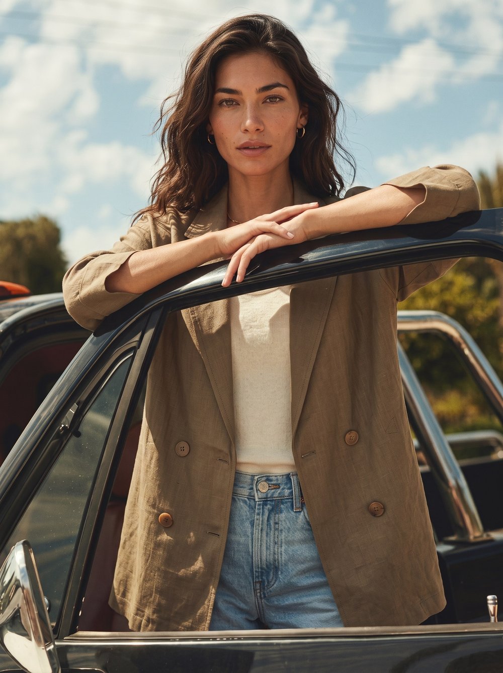 Vizon Kruvaze Oversize Blazer Ceket