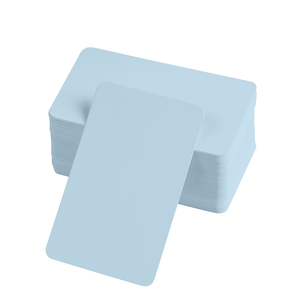 Boş Kelime Kartları 5x8 cm - 50 Adet Oval Kenarlı | Tabu & Not Kartları - Mavi