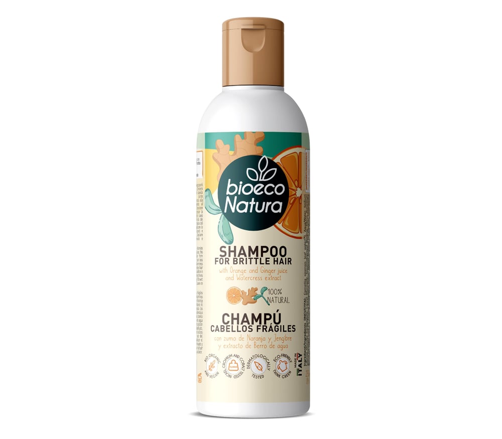 BioEco Natura Kırılgan Saçlar İçin Şampuan – Portakal Suyu & Zencefil Özlü
