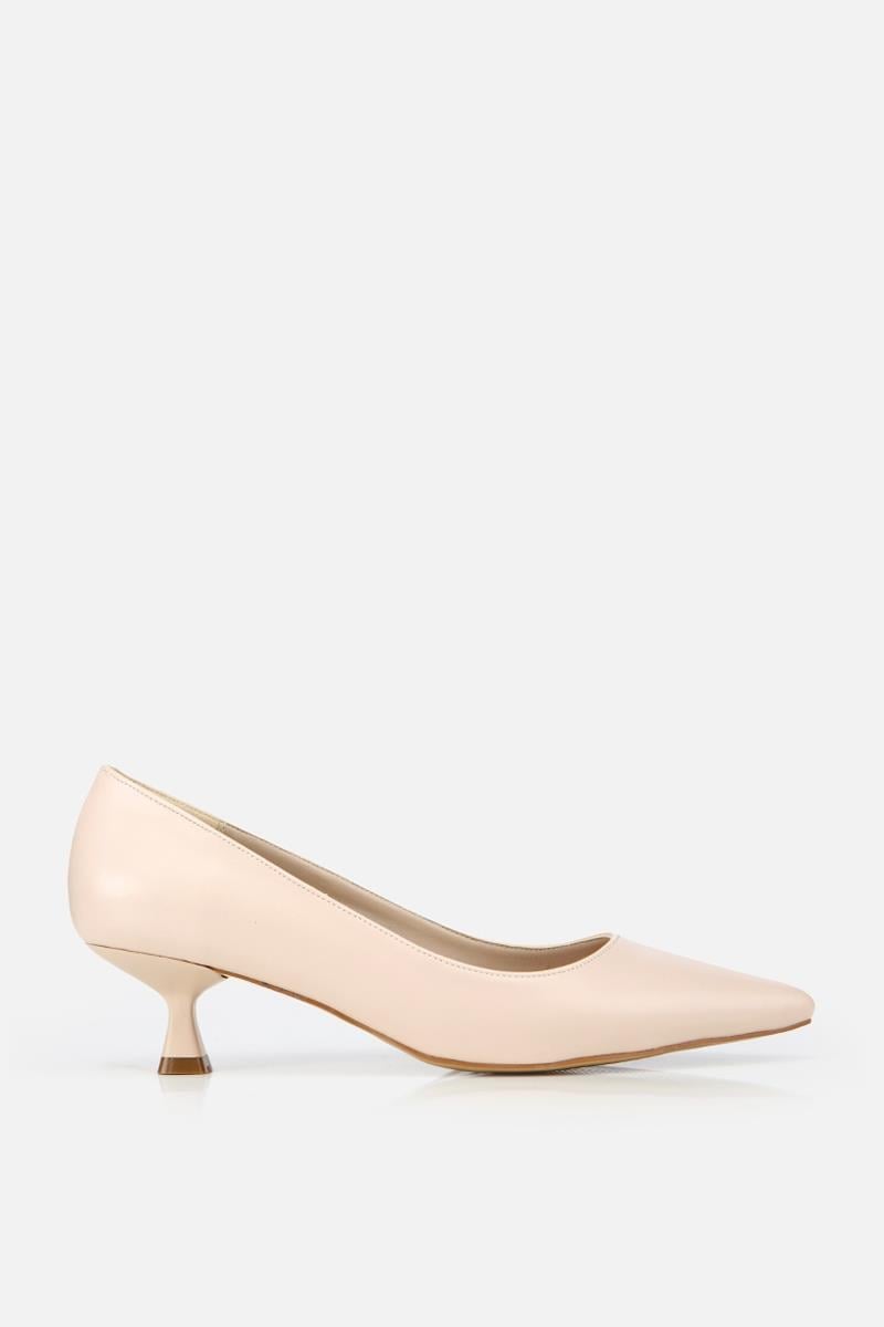 Kadın Bej Kısa Topuklu Stiletto