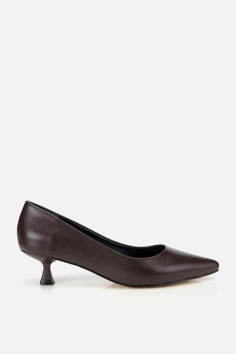 Kadın Kahverengi Kısa Topuklu Stiletto
