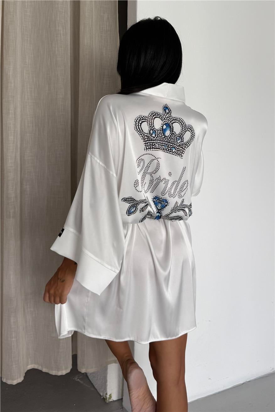 Reginae Bride Şifon Saten Kimono / Sabahlık